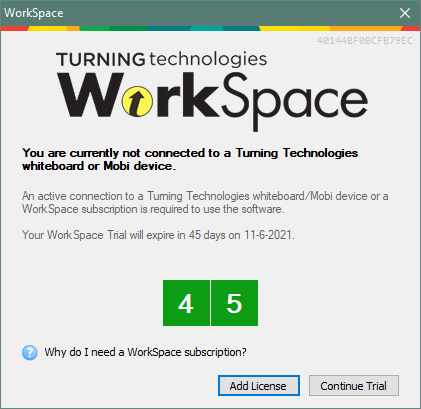 Turning Technologies Workspace opstarten
